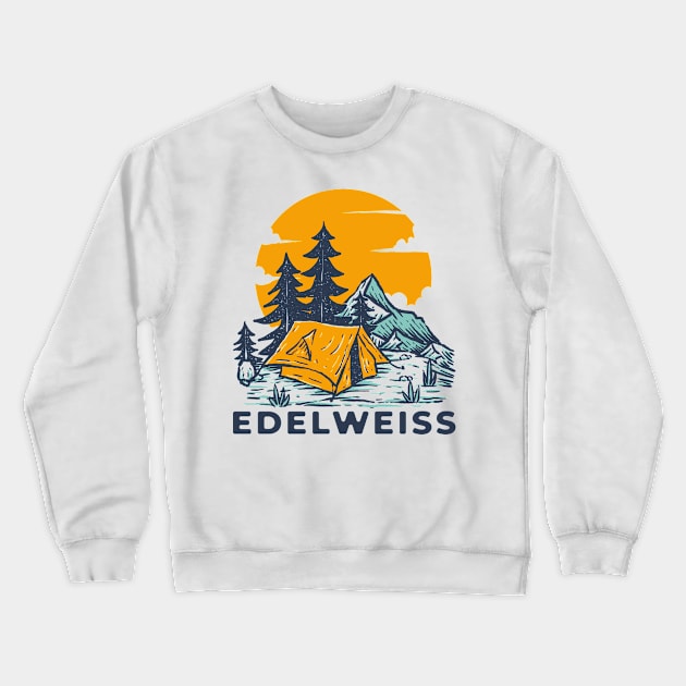 Edelweiss - Mountain Camp Crewneck Sweatshirt by Fledermaus Studio